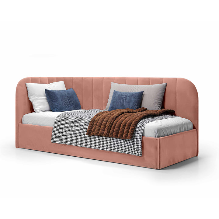 Łóżko Narożne Mily Prawo Różany Puder