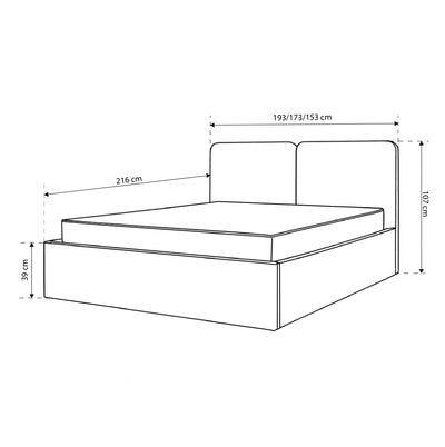 Upholstered bed with storage in modern style | Mokka