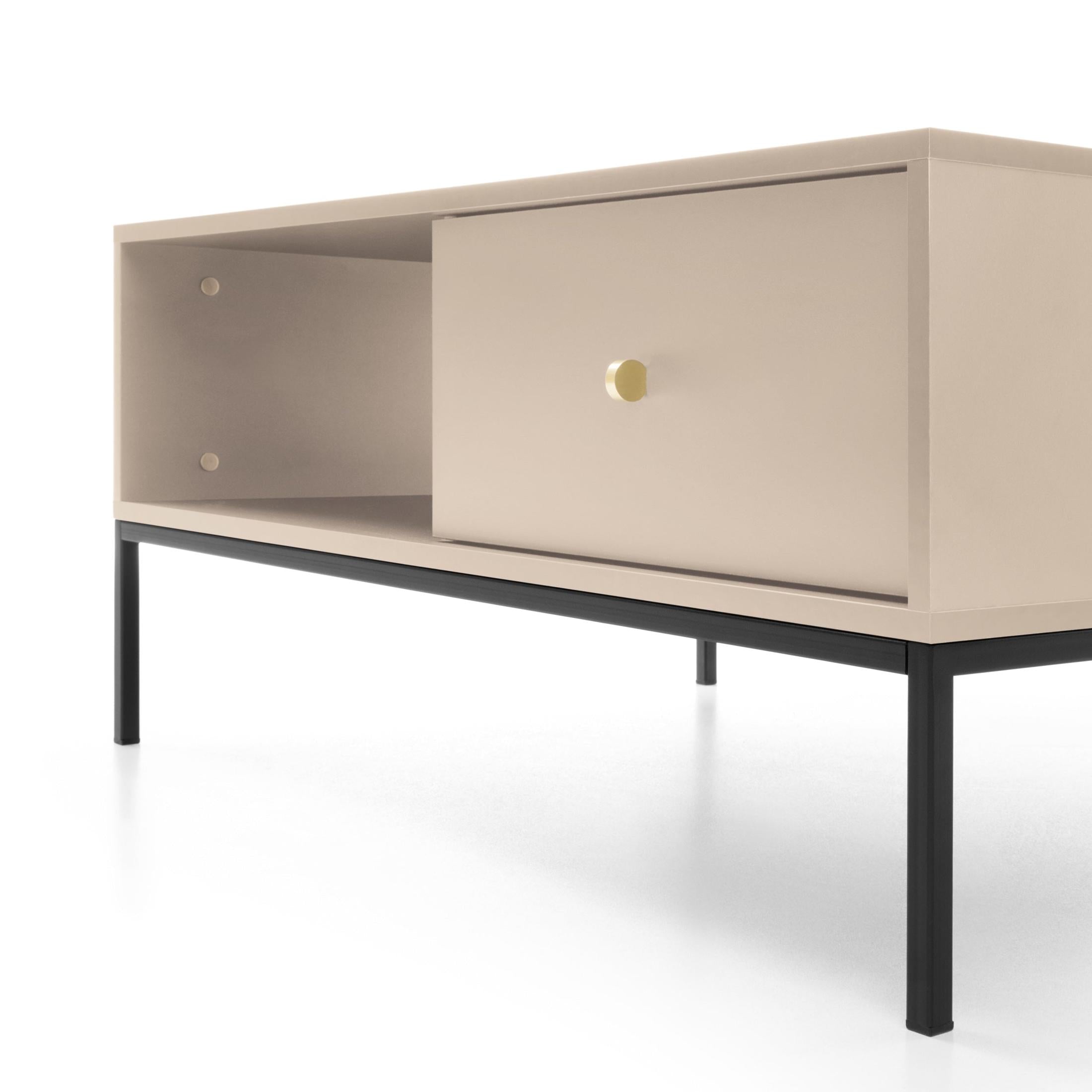 Stolik kawowy 104x47 z szufladą w stylu modern classic | Kviat