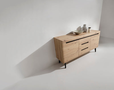 Komoda z szufladami i szafkami 160x83 w stylu skandynawskim | Trava