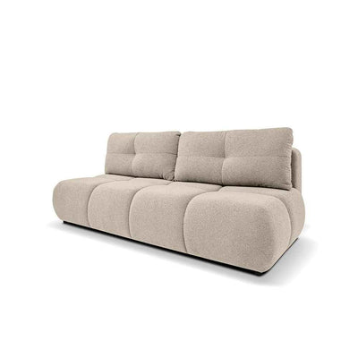 Sofa 3-osobowa z funkcją spania 142x200 w stylu miękkiego minimalizmu| Milorya Płowy Taupe (NOW OR NEVER 05)