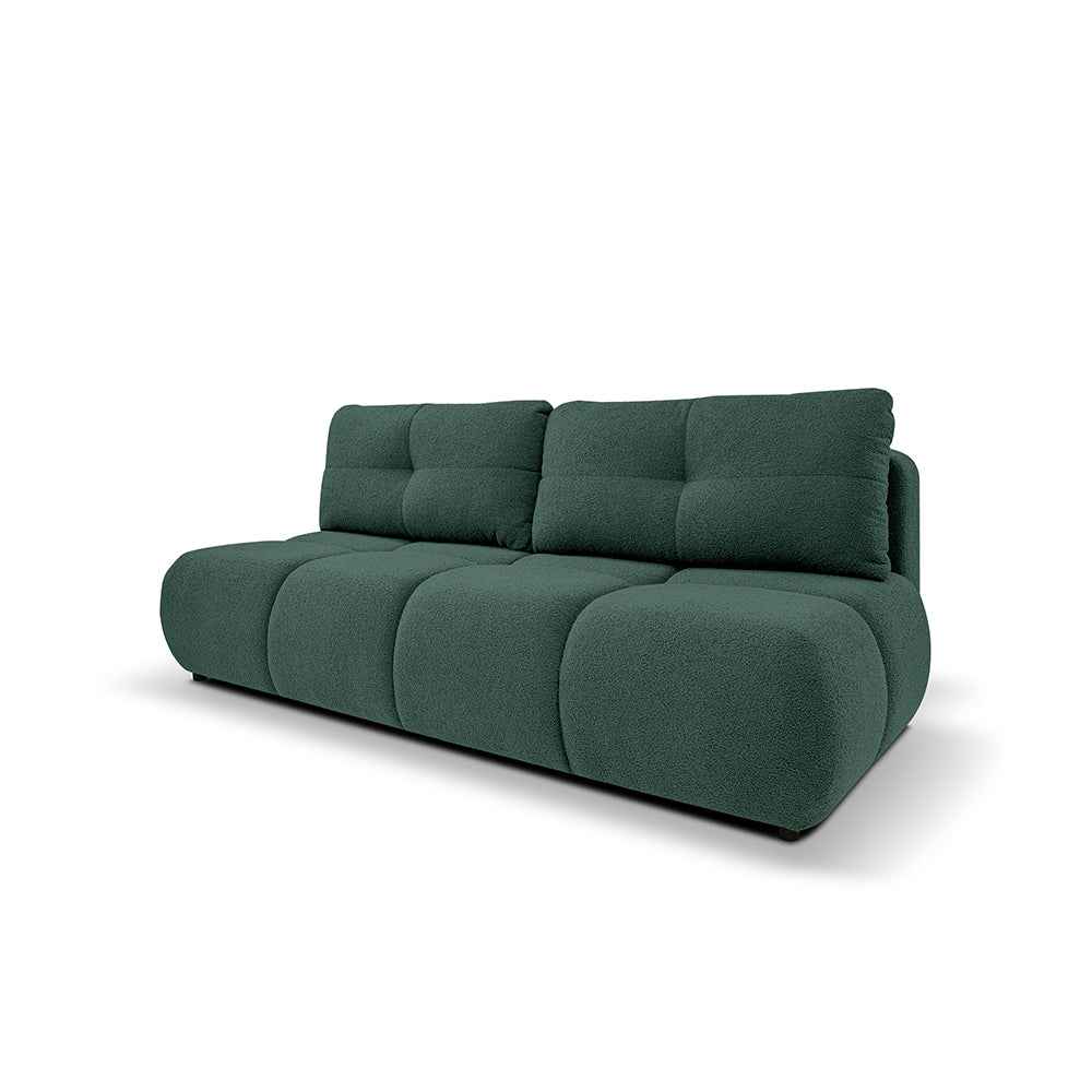 Sofa 3-osobowa z funkcją spania 142x200 w stylu miękkiego minimalizmu| Milorya Leśna Patyna (NOW OR NEVER 34)
