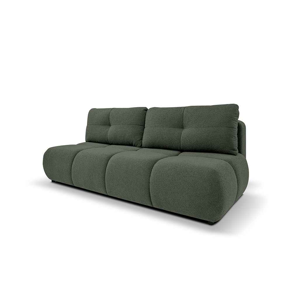 Sofa 3-osobowa z funkcją spania 142x200 w stylu miękkiego minimalizmu| Milorya Leśny Mrok (NOW OR NEVER 37)
