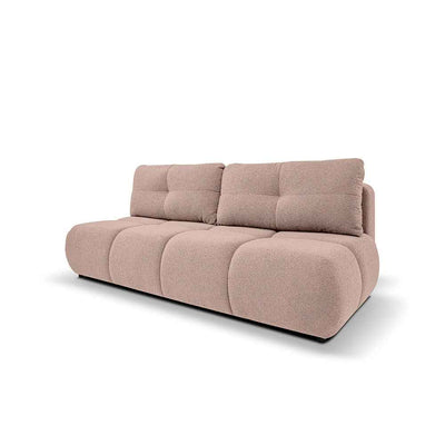 Sofa 3-osobowa z funkcją spania 142x200 w stylu miękkiego minimalizmu| Milorya Pudrowy Koral (NOW OR NEVER 61)
