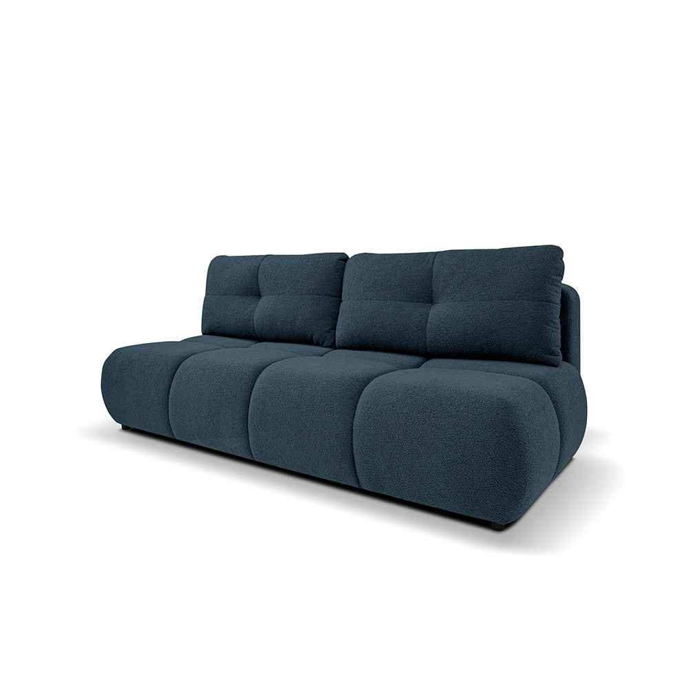 Sofa 3-osobowa z funkcją spania 142x200 w stylu miękkiego minimalizmu| Milorya Morski Węgiel (NOW OR NEVER 77)