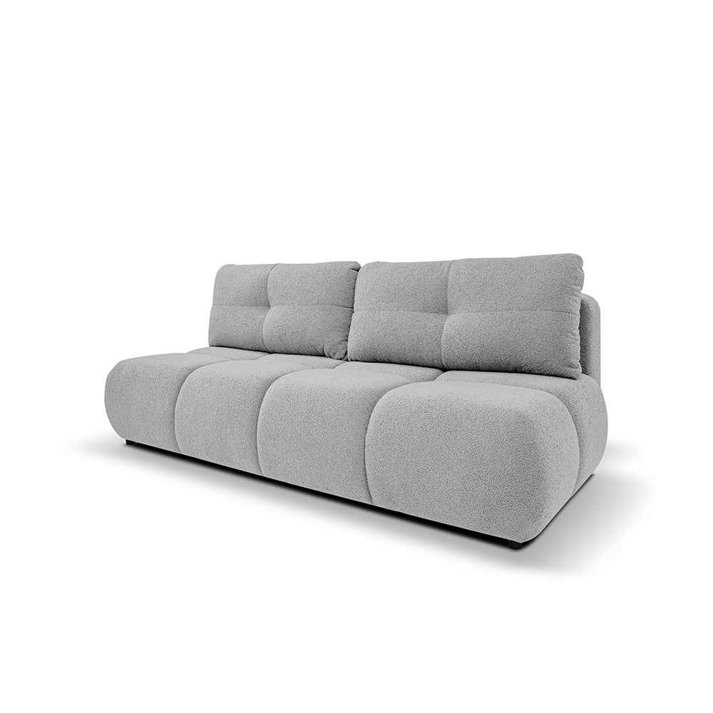 Sofa 3-osobowa z funkcją spania 142x200 w stylu miękkiego minimalizmu| Milorya Popiel Srebrzysty (NOW OR NEVER 83)