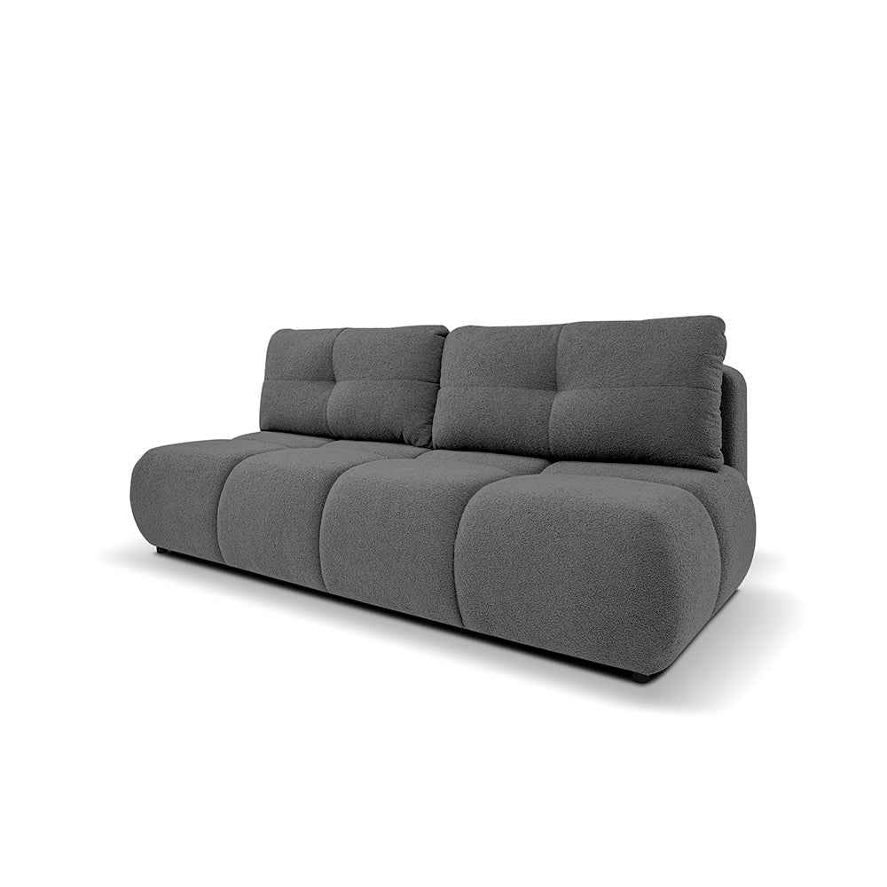 Sofa 3-osobowa z funkcją spania 142x200 w stylu miękkiego minimalizmu| Milorya Kamienny Grafit (NOW OR NEVER 92)