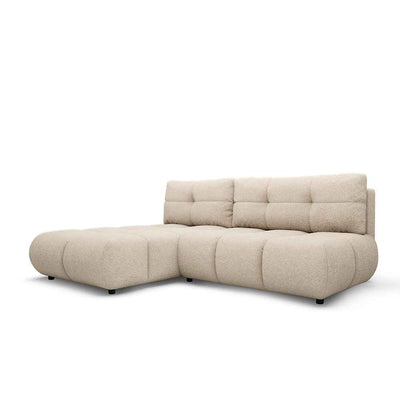 Narożnik z funkcją spania DL 230 cm w stylu nowoczesnym | Milorya Lewostronna Płowy Taupe (NOW OR NEVER 05)