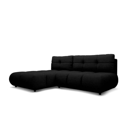 Narożnik z funkcją spania DL 230 cm w stylu nowoczesnym | Milorya Lewostronna Głęboka Otchłań (NOW OR NEVER 100)