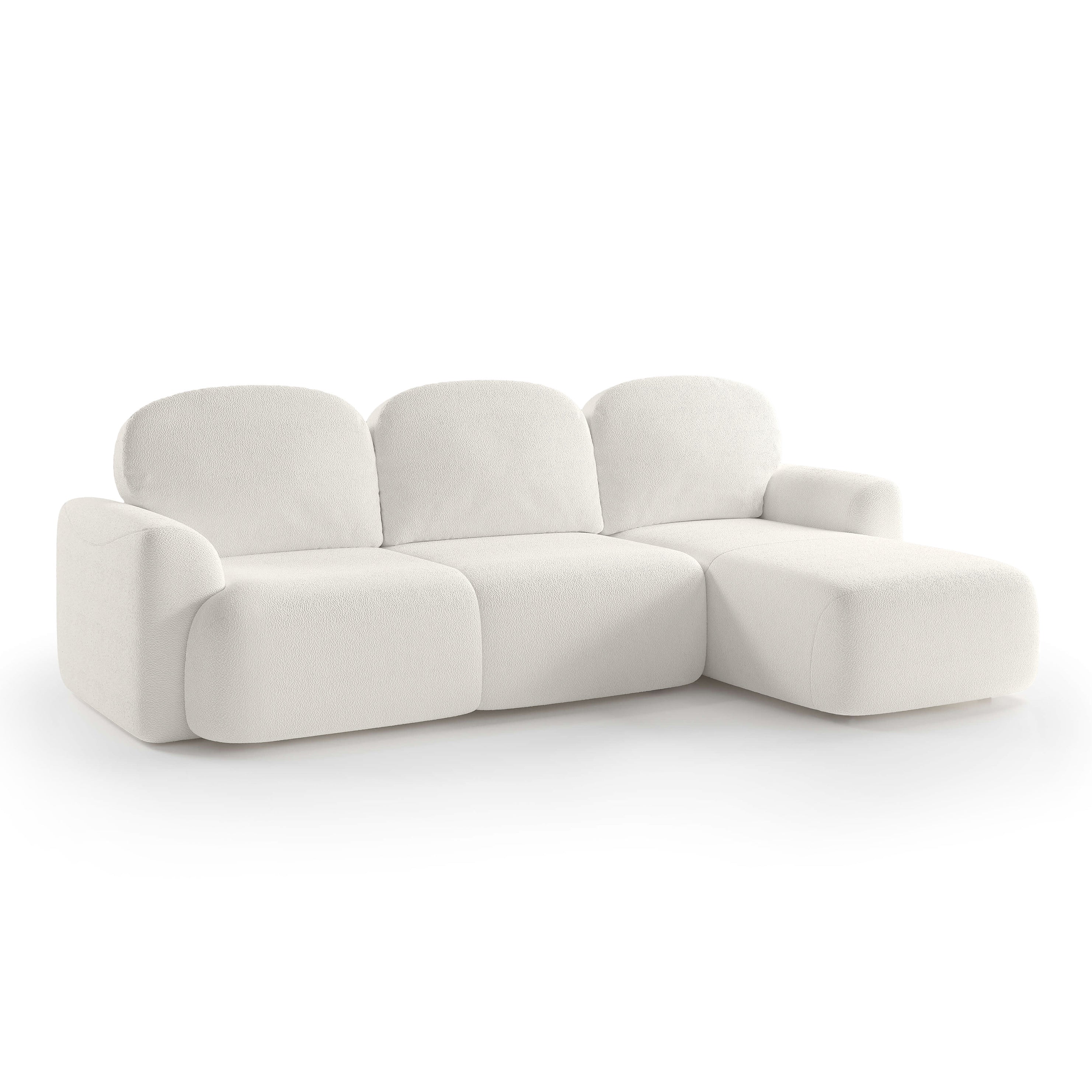 Narożnik z funkcją spania 3–4 osobowy DL 260 cm w stylu nowoczesnym | Bulu Prawostronna Słoneczna Perła (PERFECT HARMONY 01)