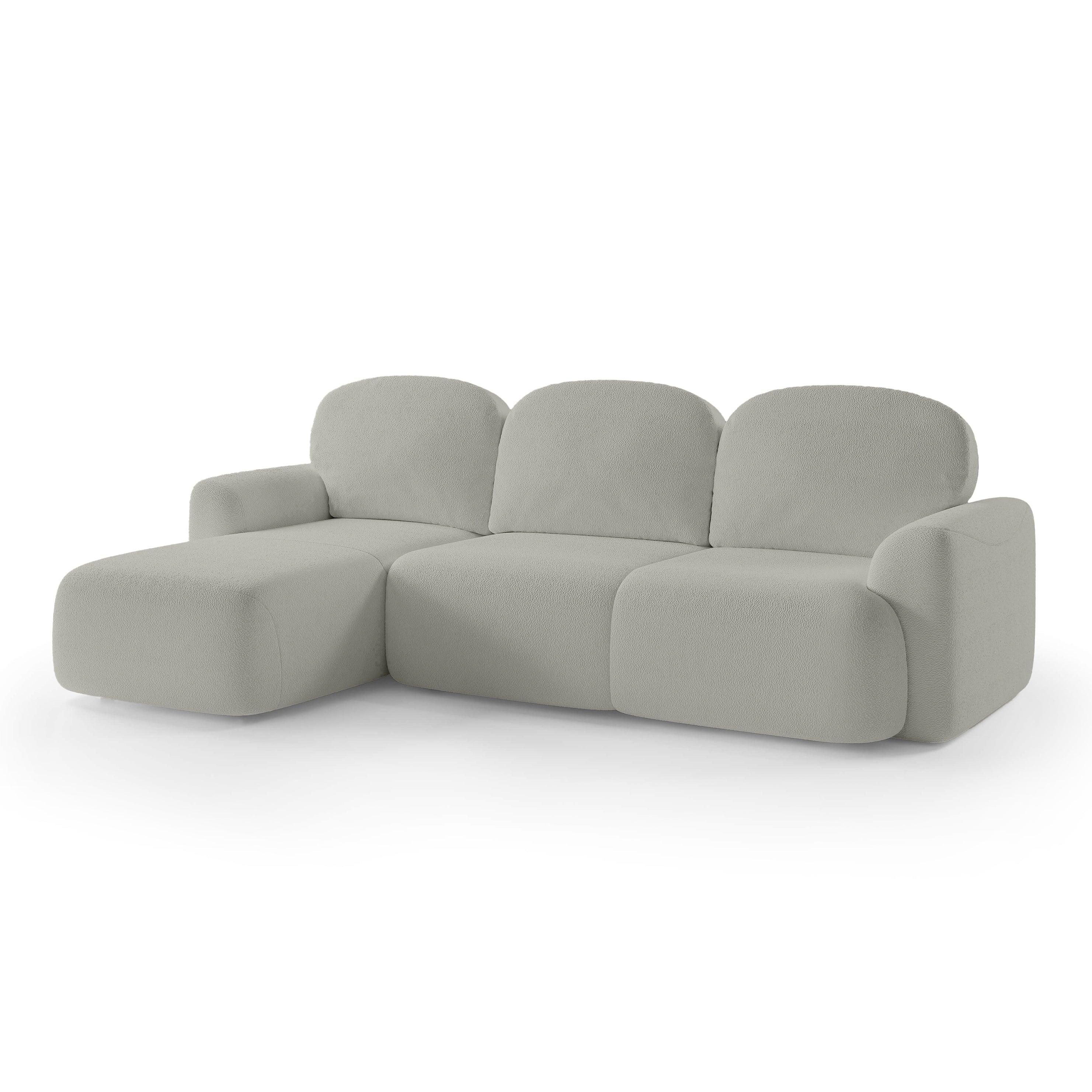 Narożnik z funkcją spania 3–4 osobowy DL 260 cm w stylu nowoczesnym | Bulu Lewostronna Piaskowy Mat (PERFECT HARMONY 83)