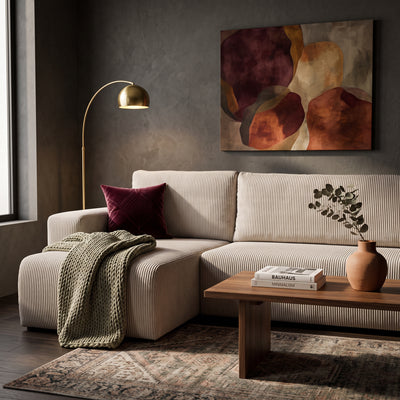 Narożnik uniwersalny z funkcją spania 3-osobowy 200x142–154 w stylu loft | Kingi