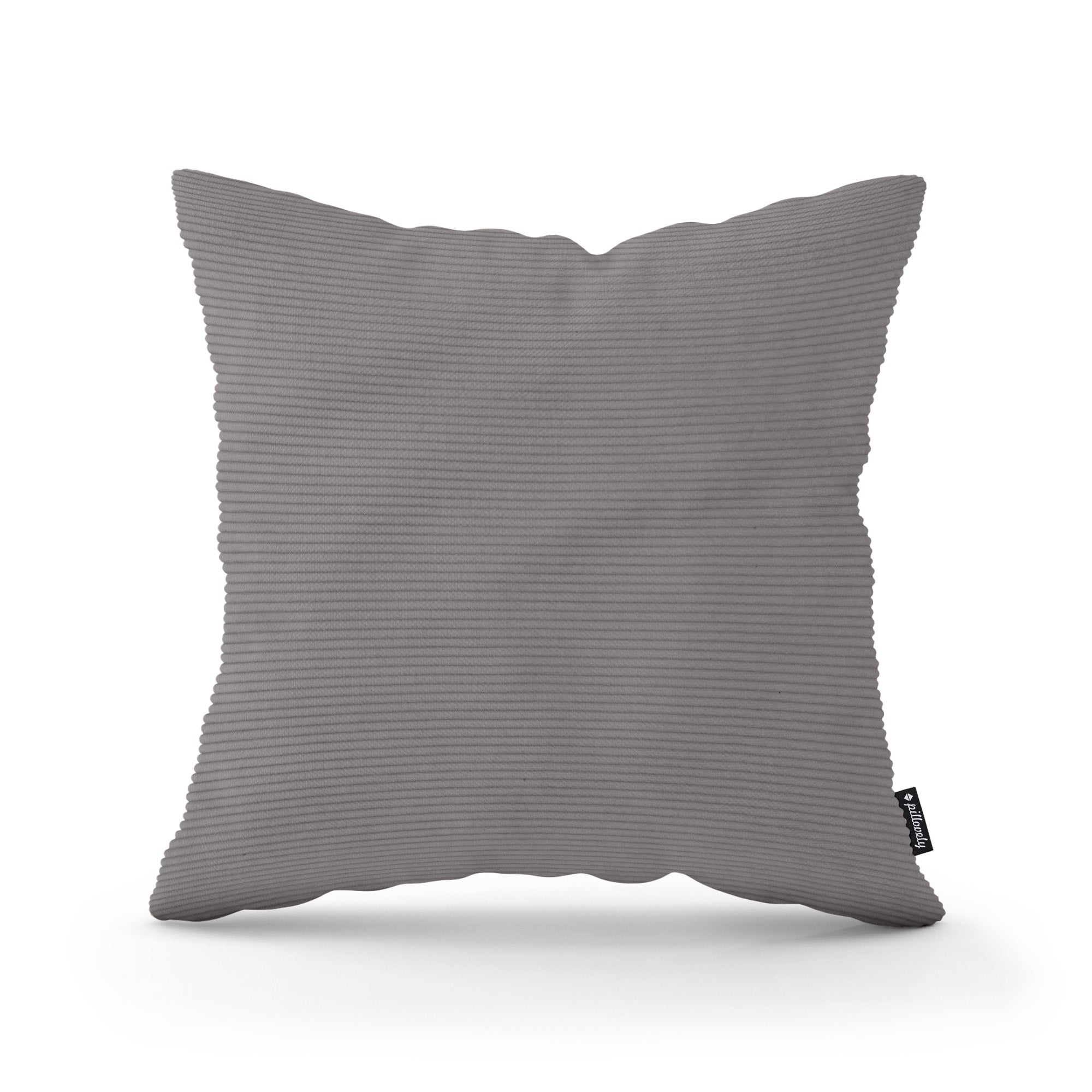 Poduszka dekoracyjna 45×45 cm w stylu scandi i boho – sztruks 100% PES, pionowe prążki | Sztruks Taupe Mglisty (ONTARIO 15)