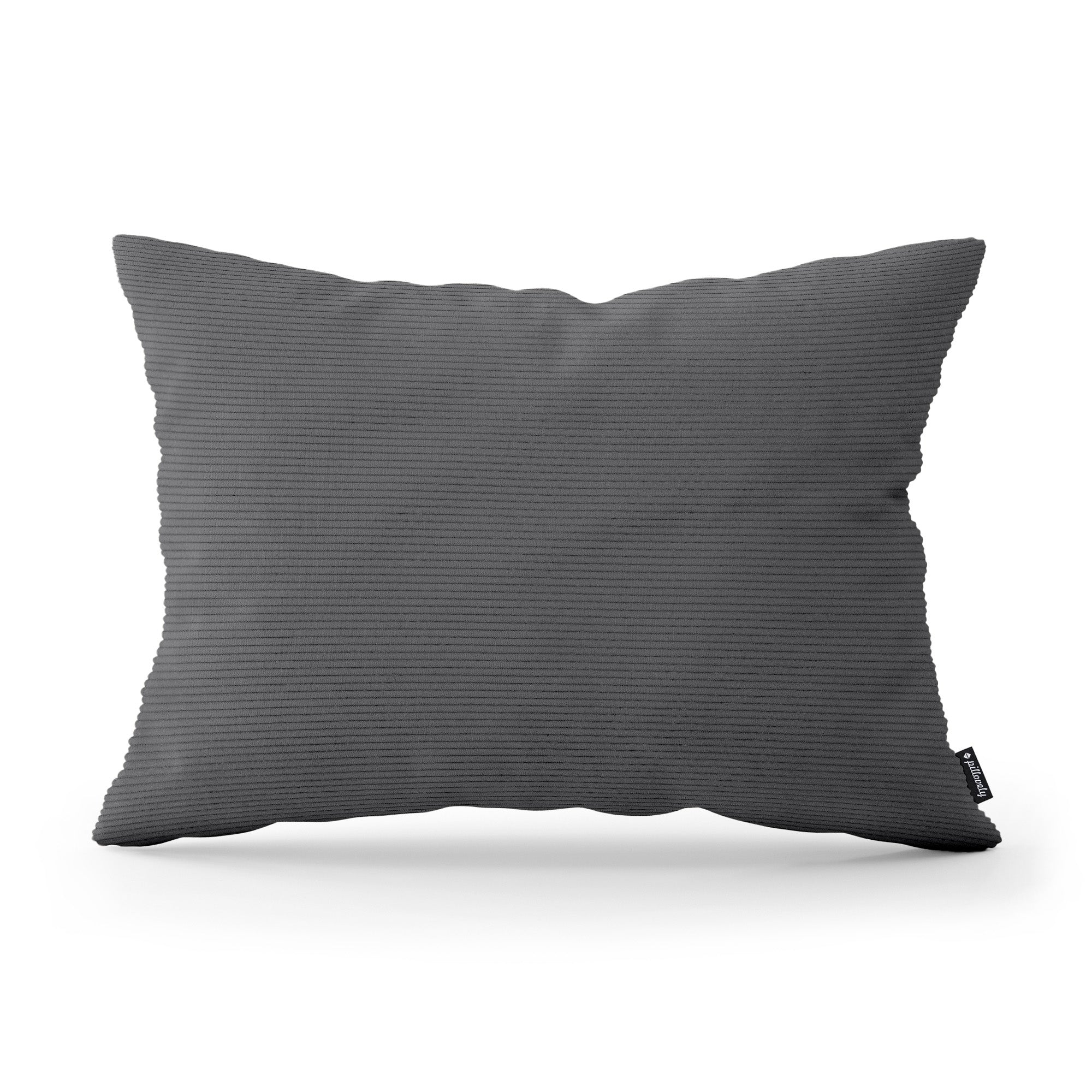 Poduszka dekoracyjna 40×55 cm do salonu w stylu loft – miękka tkanina sztruksowa, strukturalna faktura | Sztruks Ciemny Antracyt (ONTARIO 16)
