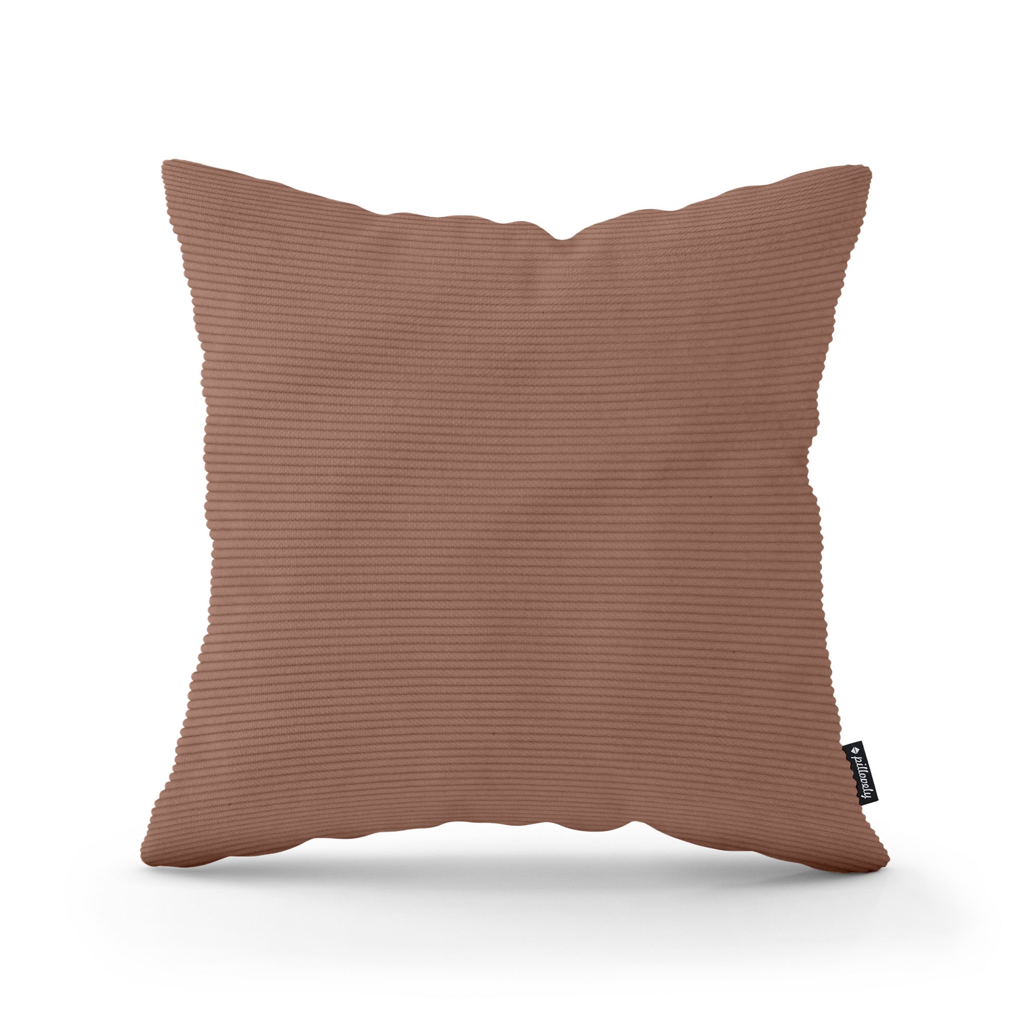 Poduszka dekoracyjna 45×45 cm w stylu scandi i boho – sztruks 100% PES, pionowe prążki | Sztruks Brązowa Patyna (ONTARIO 30)