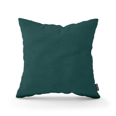 Poduszka dekoracyjna 45×45 cm w stylu scandi i boho | Sztruks Szmaragdowa Otchłań (ONTARIO 37)