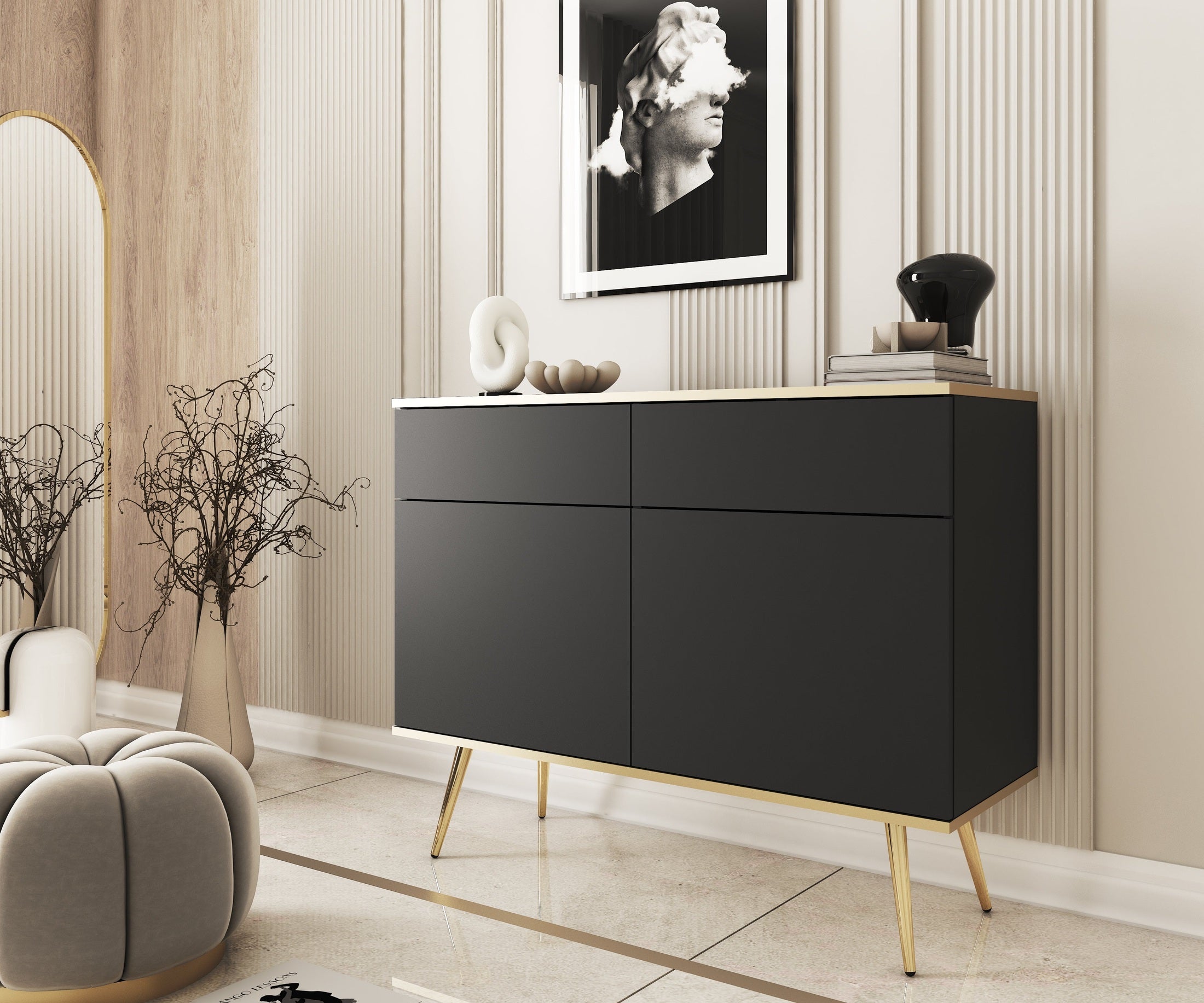 Komoda 107x85 w stylu glamour | Meva