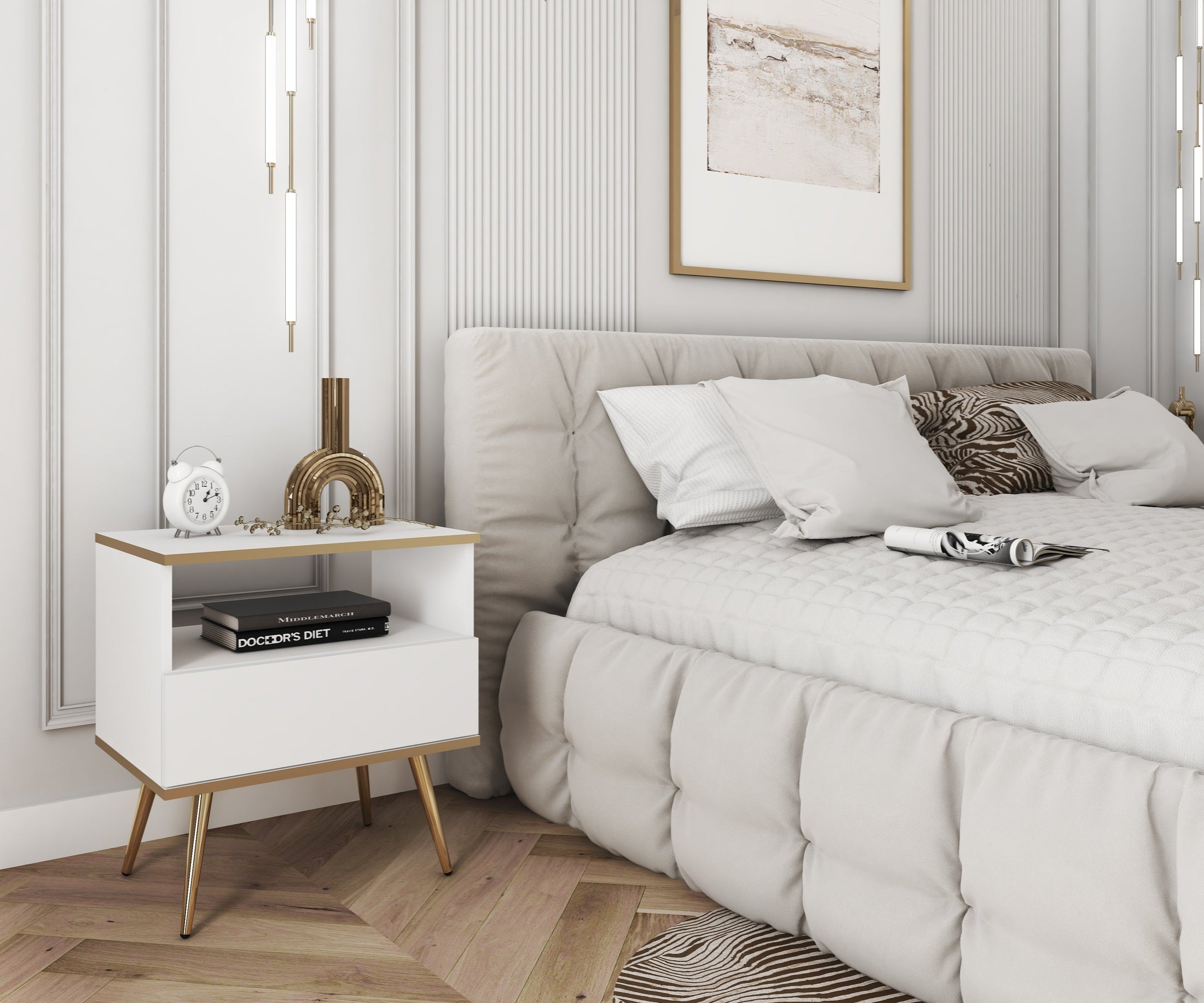 Szafka nocna 54x59 cm w stylu modern classic | Meva