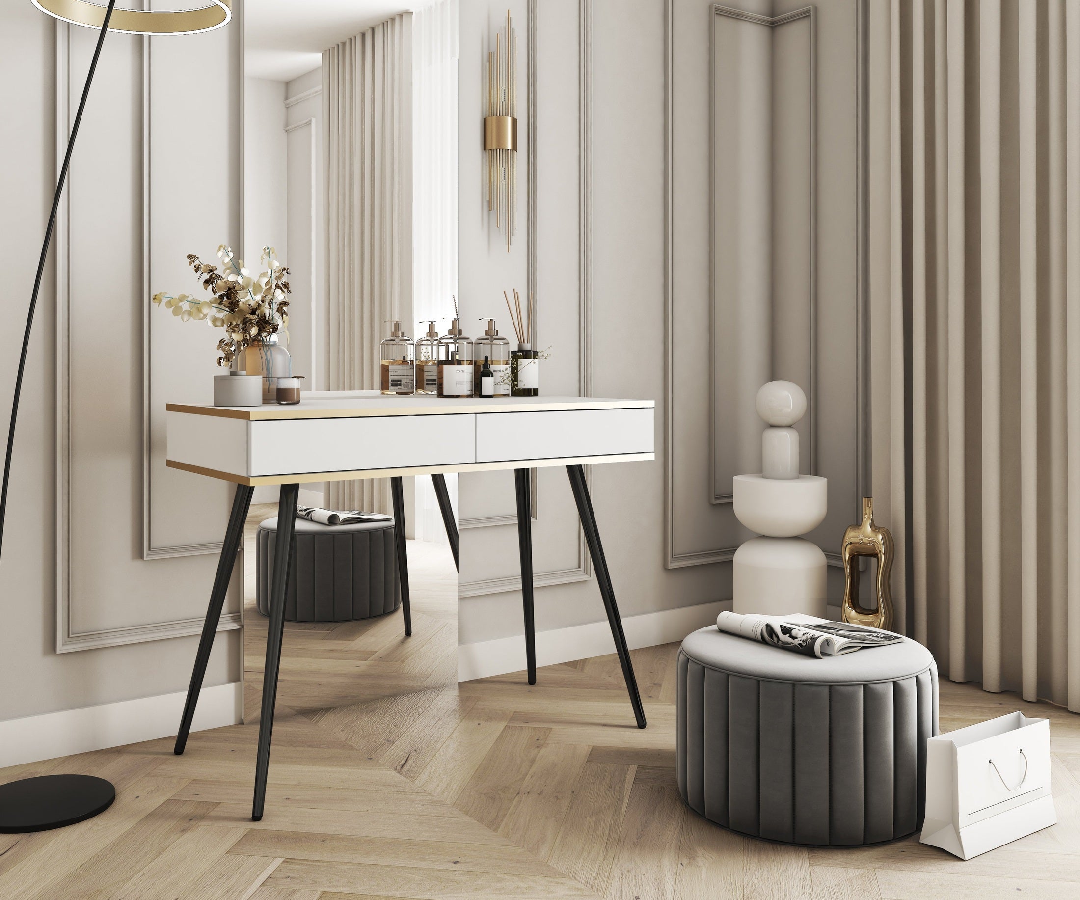 Toaletka 102x80 cm w stylu modern classic | Meva