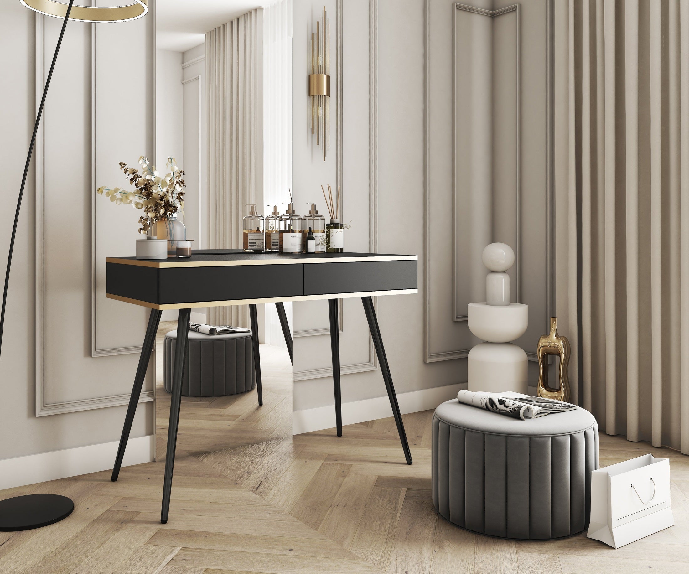 Toaletka 102x80 cm w stylu modern classic | Meva