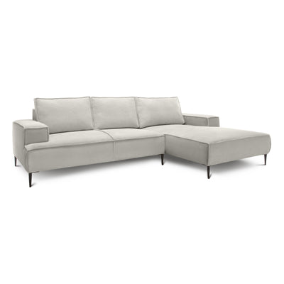 Narożnik 3-osobowy 275 cm w stylu modern classic | May Lniany Krem (POSO 100) Prawostronny