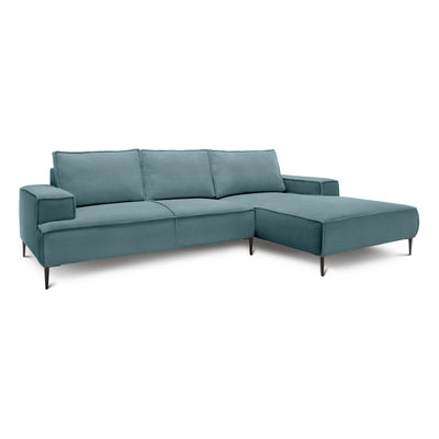 Narożnik 3-osobowy 275 cm w stylu modern classic | May Głęboki Grafit (POSO 125) Prawostronny