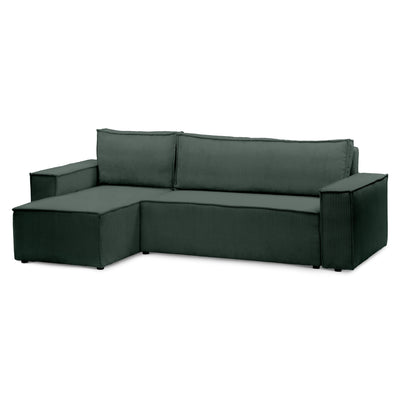 Narożnik uniwersalny z funkcją spania 3-osobowy 200x142–154 w stylu loft | Agi Leśna Zieleń (POSO 14) Uniwersalny