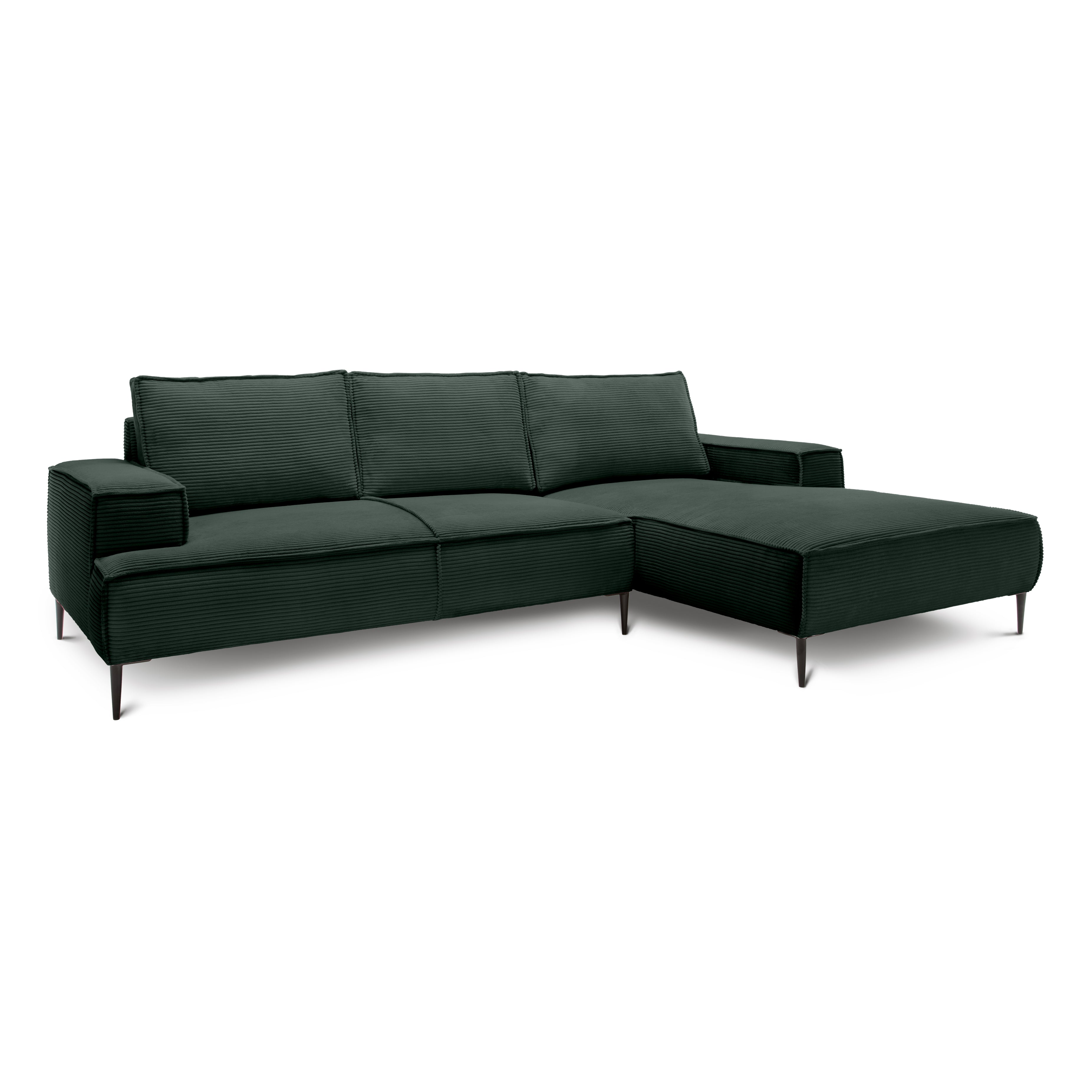 Narożnik 3-osobowy 275 cm w stylu modern classic | May Leśna Zieleń (POSO 14) Prawostronny