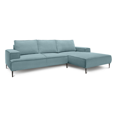 Narożnik 3-osobowy 275 cm w stylu modern classic | May Zimna Mięta (POSO 26) Prawostronny