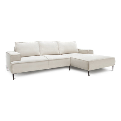 Narożnik 3-osobowy 275 cm w stylu modern classic | May Porcelanowy Beż (POSO 38) Prawostronny