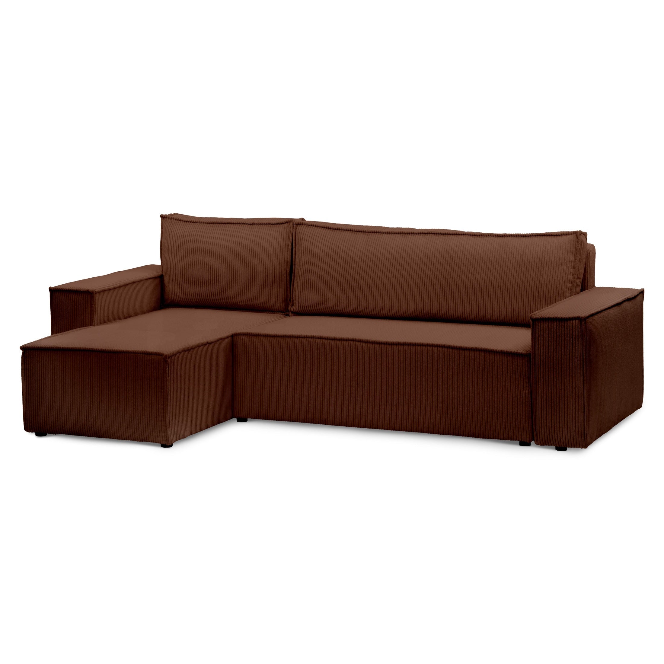 Narożnik uniwersalny z funkcją spania 3-osobowy 200x142–154 w stylu loft | Agi Espresso (POSO 39) Uniwersalny
