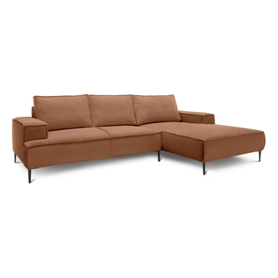 Narożnik 3-osobowy 275 cm w stylu modern classic | May Cynamon (POSO 41) Prawostronny