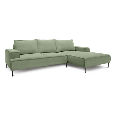 Narożnik 3-osobowy 275 cm w stylu modern classic | May Szarozieleń (POSO 47) Prawostronny
