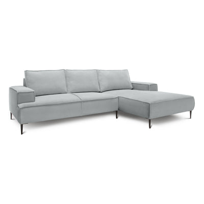 Narożnik 3-osobowy 275 cm w stylu modern classic | May Szary Bambus (POSO 55) Prawostronny