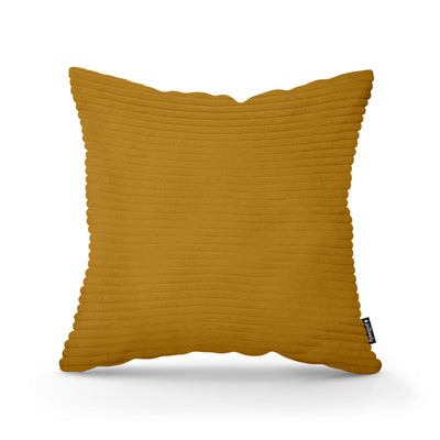 Poduszka dekoracyjna 45×45 cm w stylu scandi i boho | Szeroki Sztruks Złocisty Orzech (POSO 01)