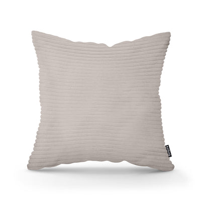 Poduszka dekoracyjna 45×45 cm w stylu scandi i boho | Szeroki Sztruks Piaskowy Kamień (POSO 02)