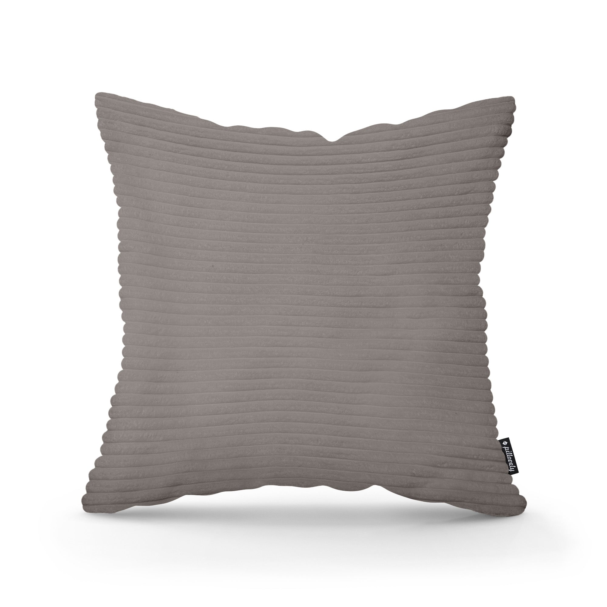 Poduszka dekoracyjna 45×45 cm w stylu scandi i boho – wyraziste prążki | Szeroki Sztruks Wędzone Drewno (POSO 04)