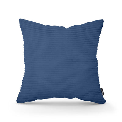 Poduszka dekoracyjna 45×45 cm w stylu scandi i boho | Szeroki Sztruks Granatowy Grafit (POSO 05)