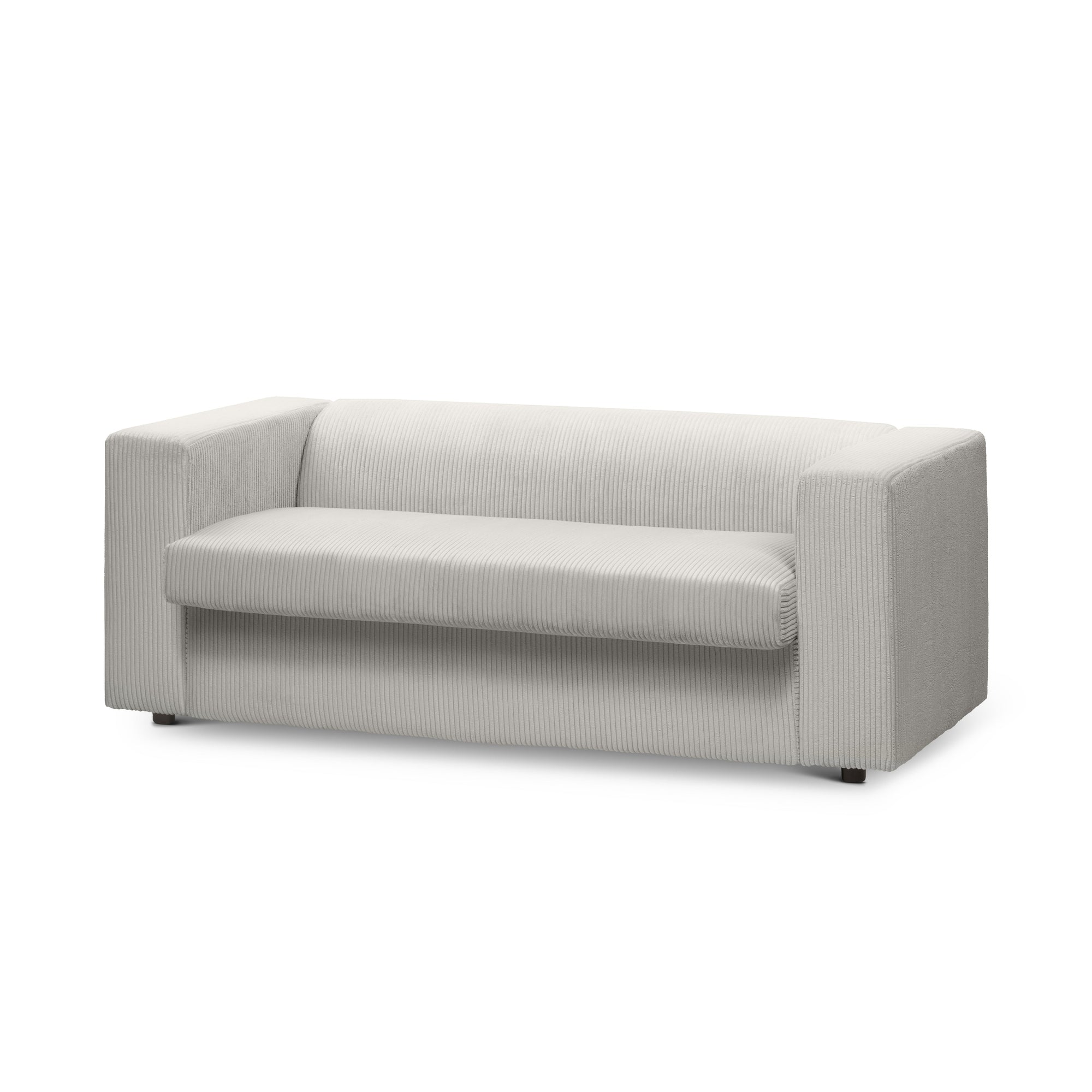 Sofa 2-osobowa z funkcją spania 174 cm – kompaktowa, sztruksowa, nowoczesna | July Lniany Krem (POSO 100)