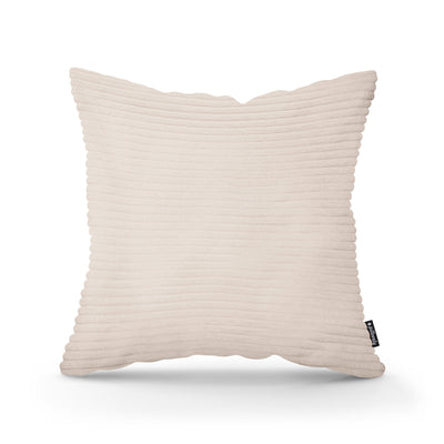 Poduszka dekoracyjna 45×45 cm w stylu scandi i boho | Szeroki Sztruks Kość Słoniowa (POSO 105)