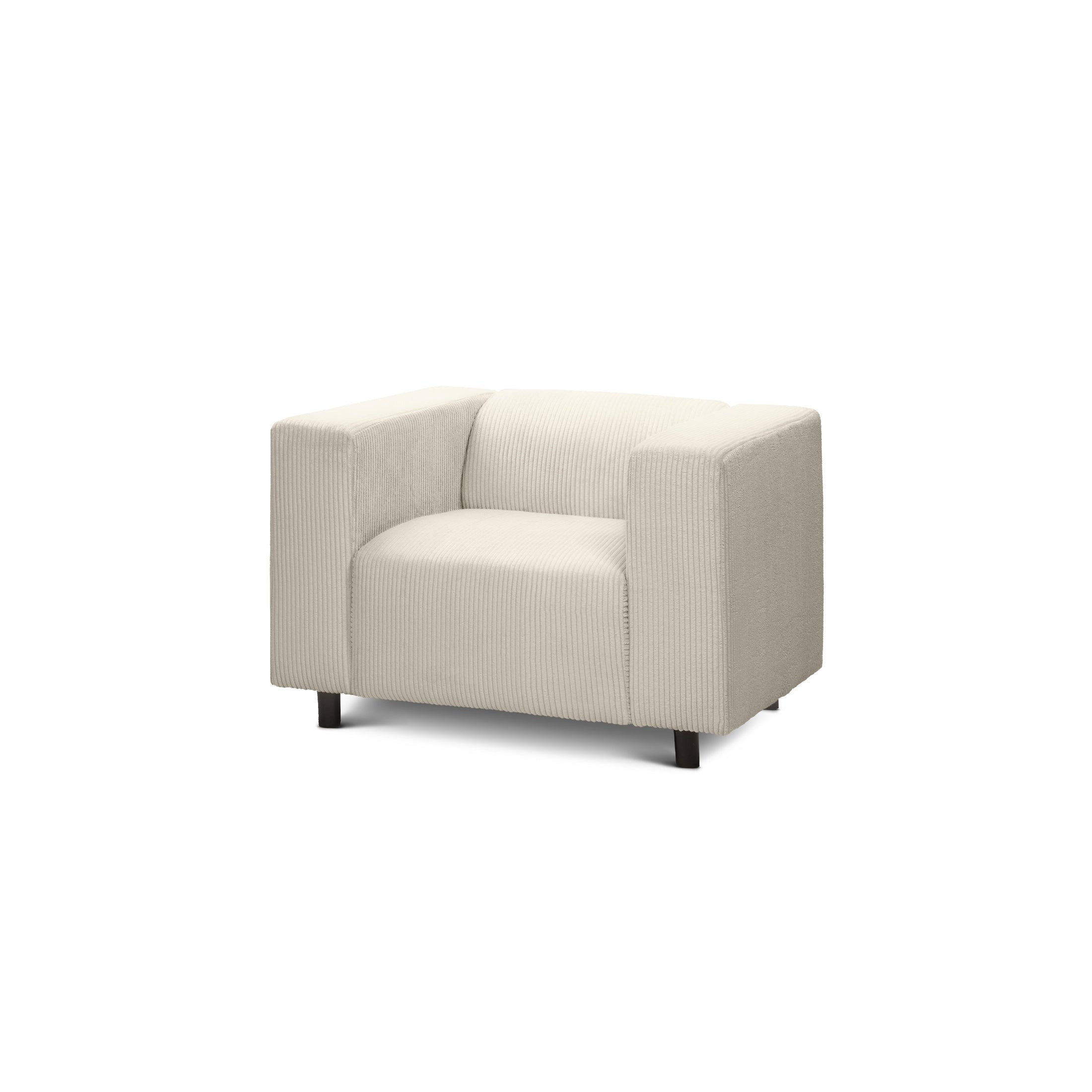 Fotel 95 cm do relaksu w stylu skandynawskim | July Kość Słoniowa (POSO 105)
