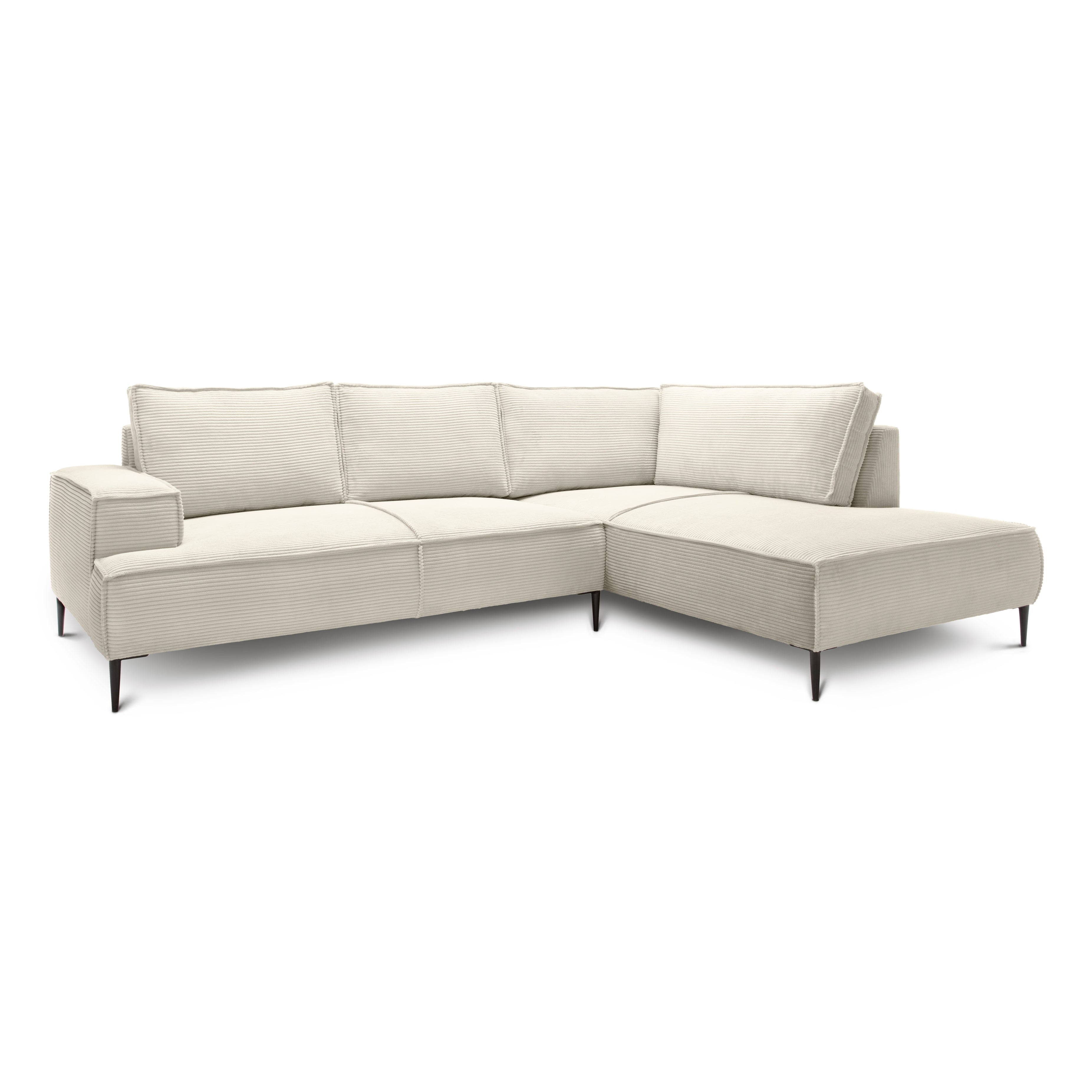 Narożnik 4-osobowy 275 cm – POSO, pianka T35, stelaż drewniany | May Kość Słoniowa (POSO 105) Prawostronny