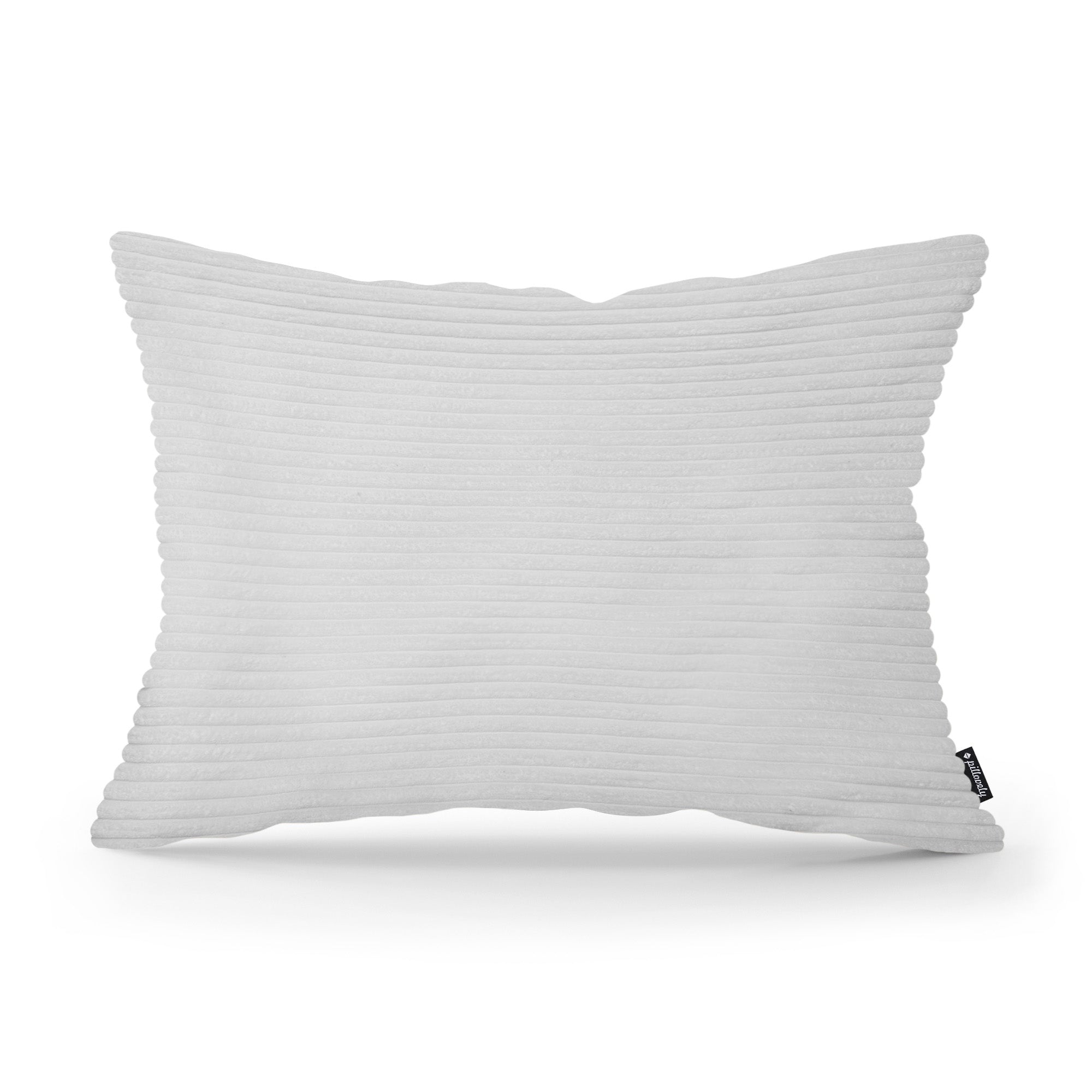 Poduszka Dekoracyjna Szeroki Sztruks 40x55 Popielata Biel