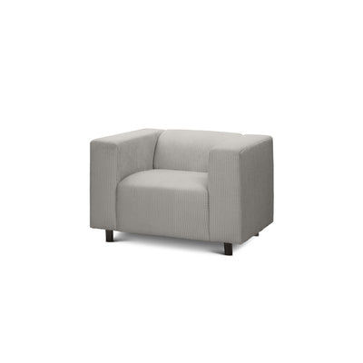 Fotel 95 cm do relaksu w stylu skandynawskim | July Popielata Biel (POSO 110)