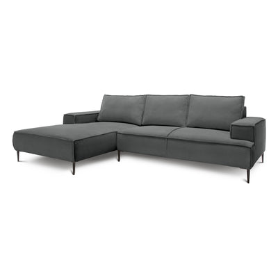 Narożnik 3-osobowy 275 cm w stylu modern classic | May Cynk (POSO 115) Lewostronny