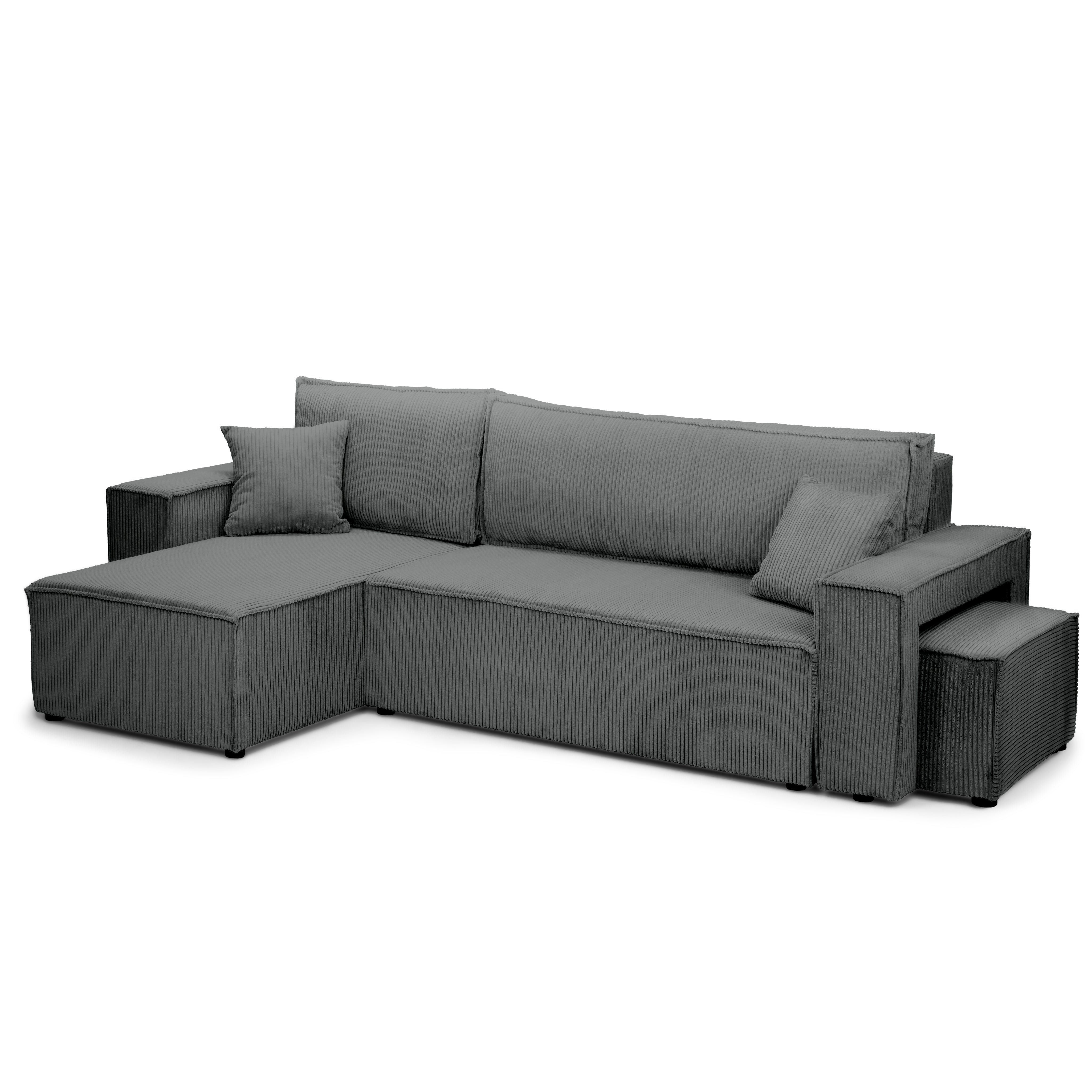 Narożnik uniwersalny z funkcją spania z pufą w stylu nowoczesnym | Klara Cynk (POSO 115) Uniwersalny