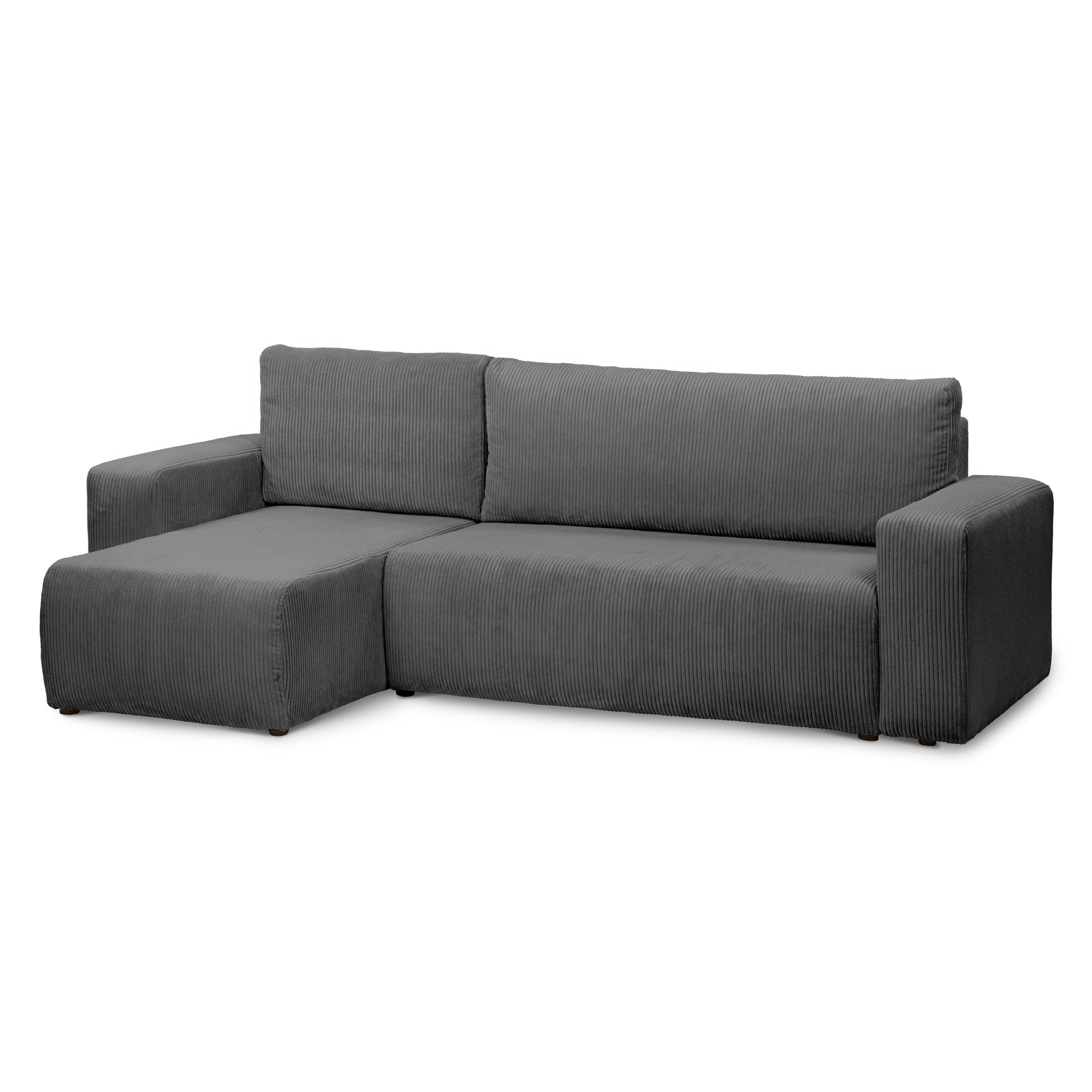 Narożnik uniwersalny z funkcją spania 3-osobowy 200x142–154 w stylu loft | Kingi Cynk (POSO 115) Uniwersalny