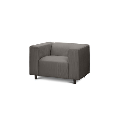 Fotel 95 cm do relaksu w stylu skandynawskim | July Brązowy Grafit (POSO 120)