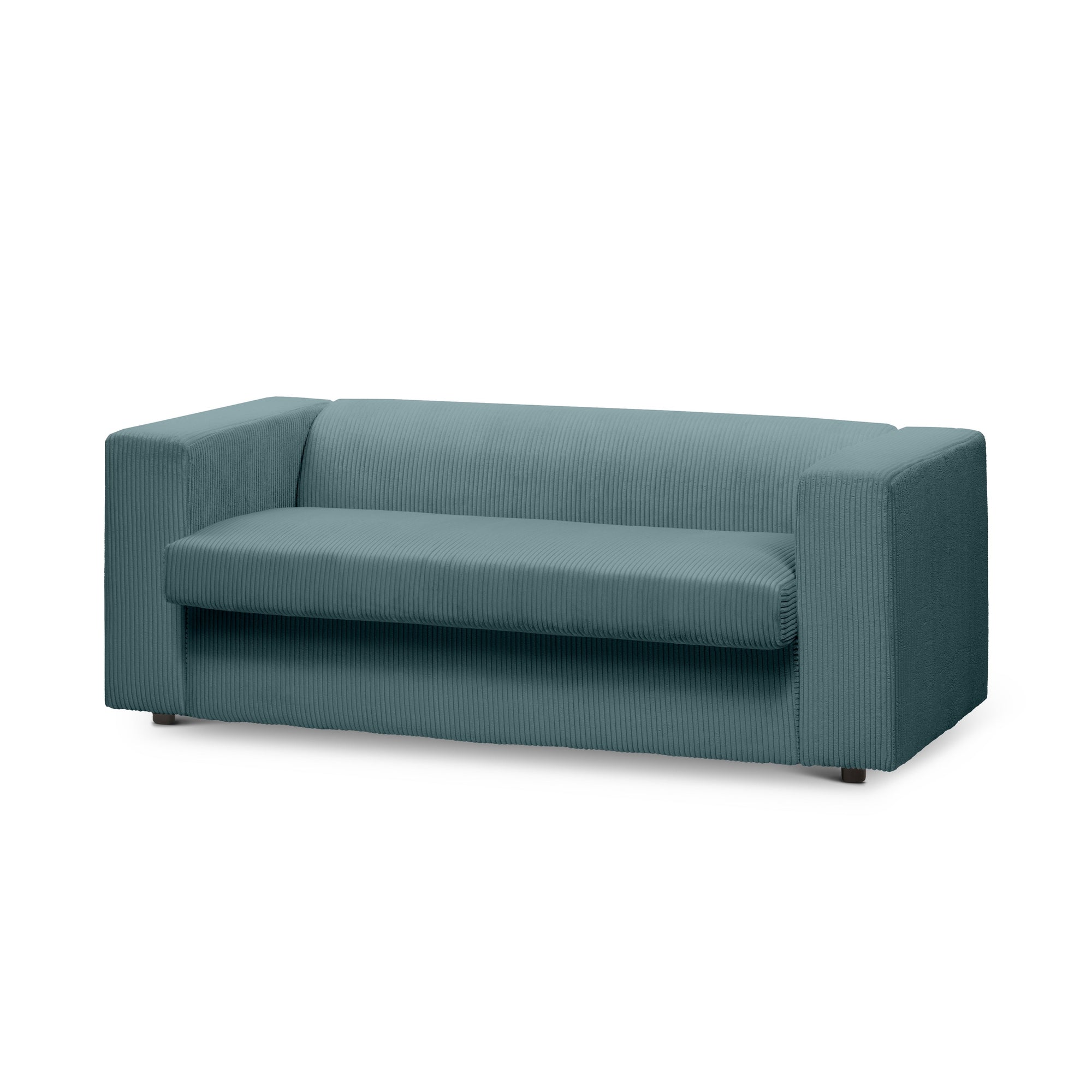 Sofa 2-osobowa z funkcją spania 174 cm – kompaktowa, sztruksowa, nowoczesna | July Głęboki Grafit (POSO 125)
