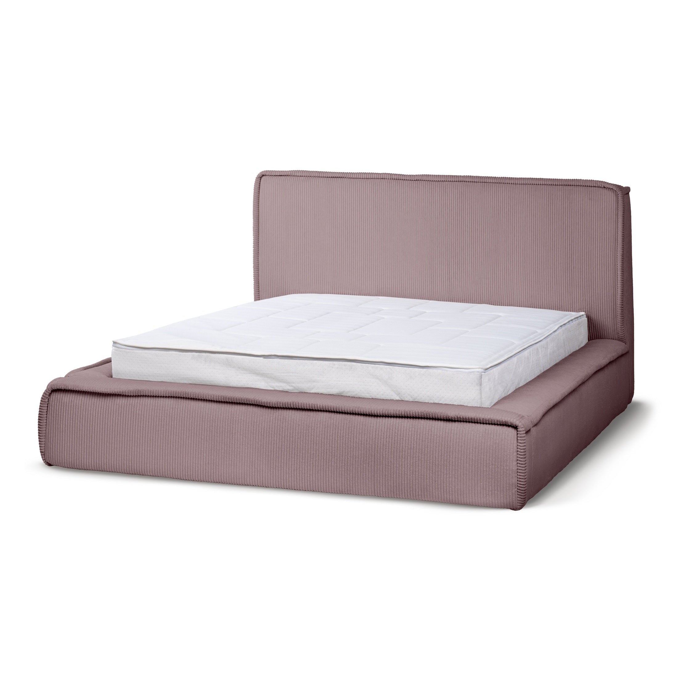 Łóżko tapicerowane z pojemnikiem w stylu klasycznym | Gryby 200 Przykurzony Różany Brąz (POSO 130)